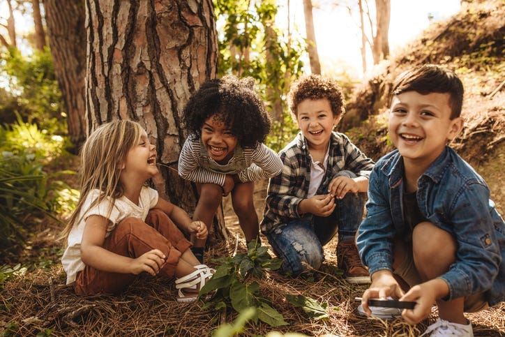 Children playing in nature.