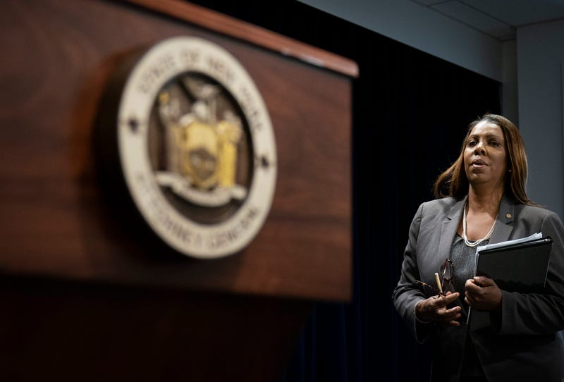 New York Attorney General Letitia James arrives for a press conference, June 11, 2019 in New York City. 