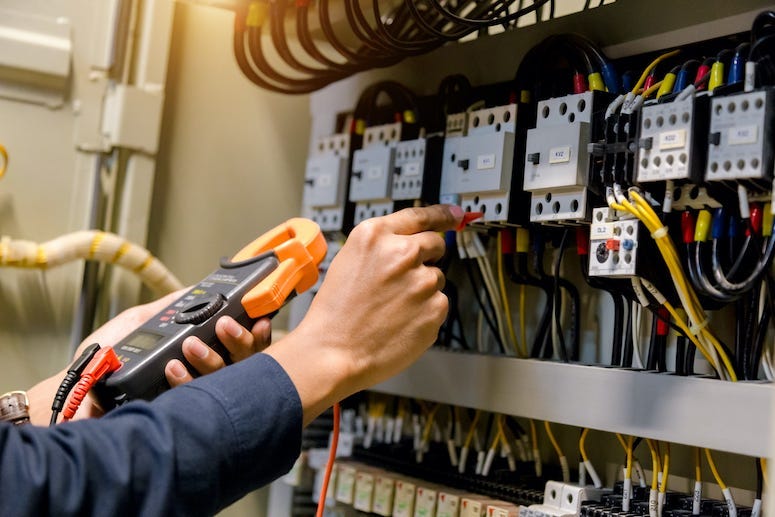 Electrical Engineer, Gloves, Electric Lines, Wires, Measuring