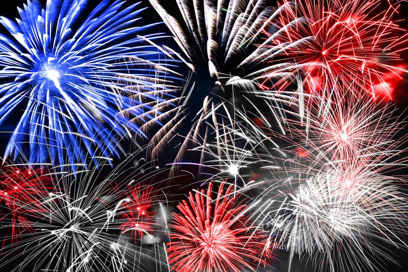 red white and blue fireworks