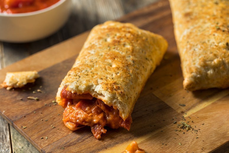 Hot Pockets, Microwaved Pizza Pockets, Cheese, Sauce, Cutting Board