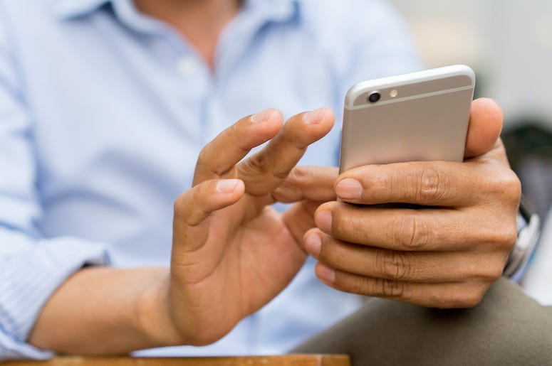 Man, Texting, Smartphone, iPhone, Hands