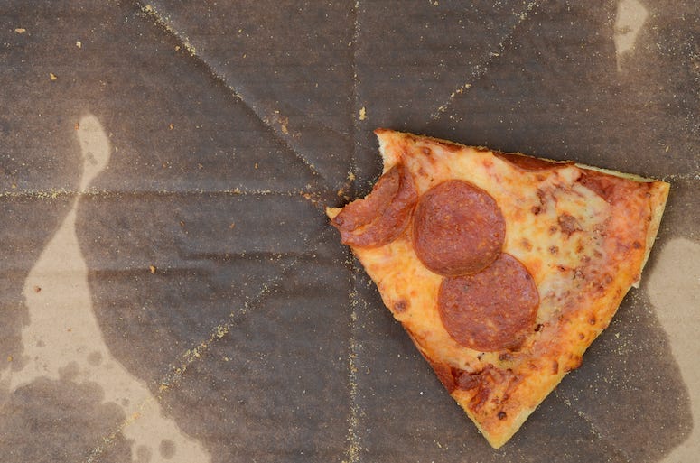 Pizza, Box, Cold Pizza, Bite, Pepperoni