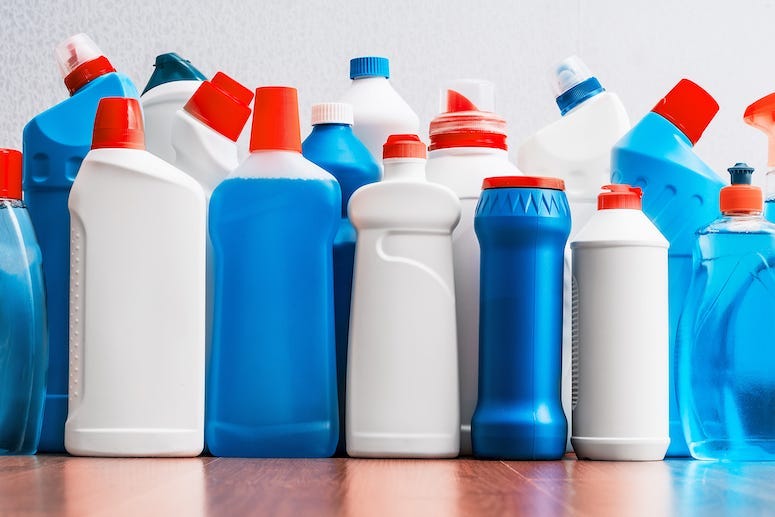 Bleach, Cleaning Products, Bottles