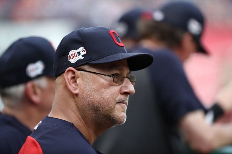 Manager Terry Francona of the Cleveland Indians at Globe Life Park in Arlington