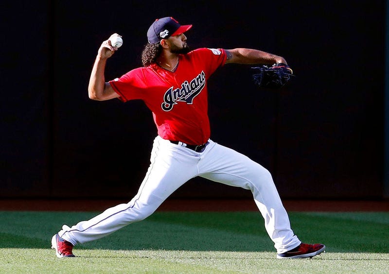 CLEVELAND, OH - AUGUST 01: Danny Salazar #31 of the Cleveland Indians warms up before the start of the game against the Houston Astros at Progressive Field on August 1, 2019 in Cleveland, Ohio. (Photo by David Maxwell/Getty Images)