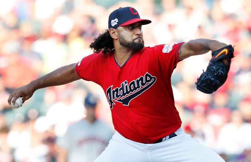 CLEVELAND, OH - AUGUST 01: Danny Salazar #31 of the Cleveland Indians pitches against the Houston Astros in the first inning at Progressive Field on August 1, 2019 in Cleveland, Ohio. (Photo by David Maxwell/Getty Images)