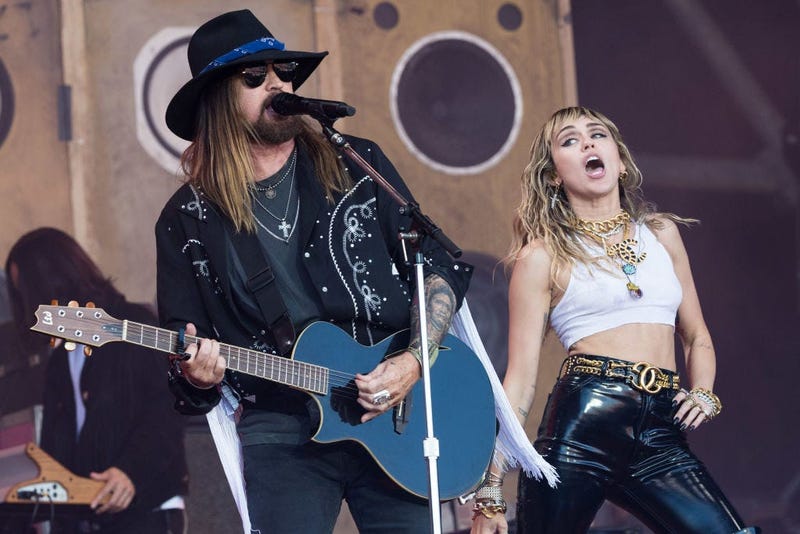 Billy Ray Cyrus and Miley Cyrus 