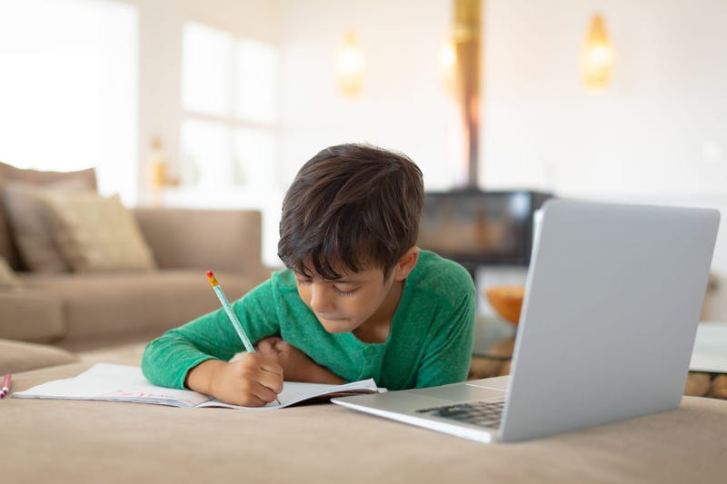 Student using laptop