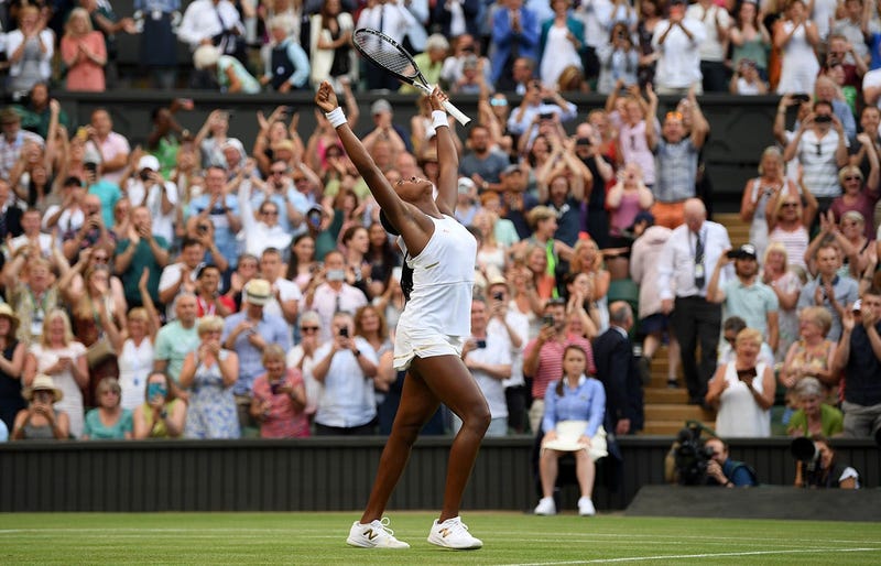 dies' Singles third round match against Polona Hercog of Slovenia during Day five of The Championships - Wimbledon 2019 at All England Lawn Tennis and Croquet Club 