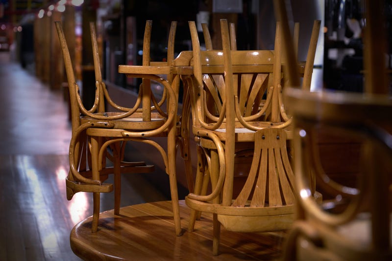 Bar chairs on table