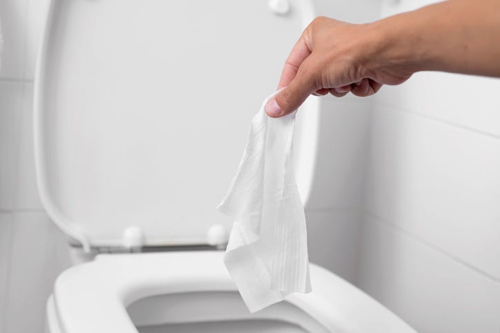flushing a wipe