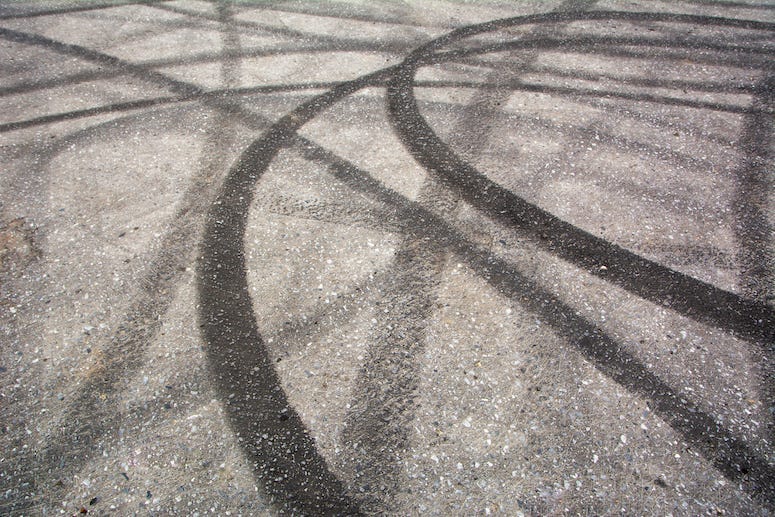 Street, Tire Marks, Donuts, Skid Marks, Road