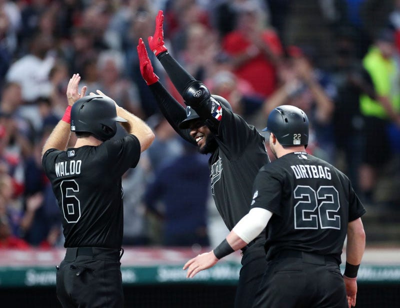 Mike Freeman, Franmil Reyes and Jason Kipnis