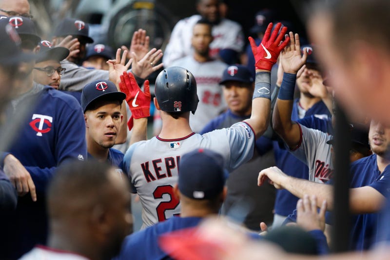 Max Kepler in the dugout after 200th homer of 2019