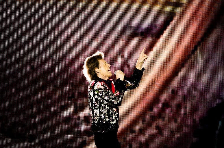 Mick Jagger of The Rolling Stones performs onstage at Hard Rock Stadium