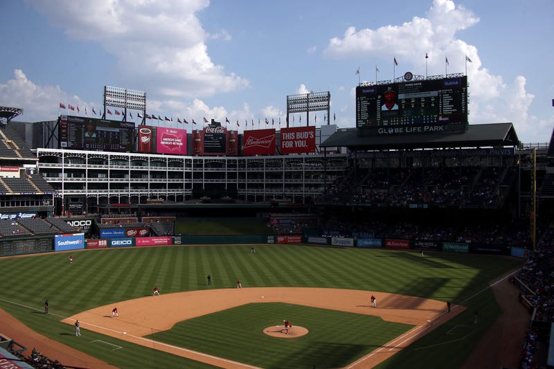 A general view of play between the Oakland Athletics and the Texas Rangers at Globe Life Park in Arlington on September 15, 2019 in Arlington, Texas.