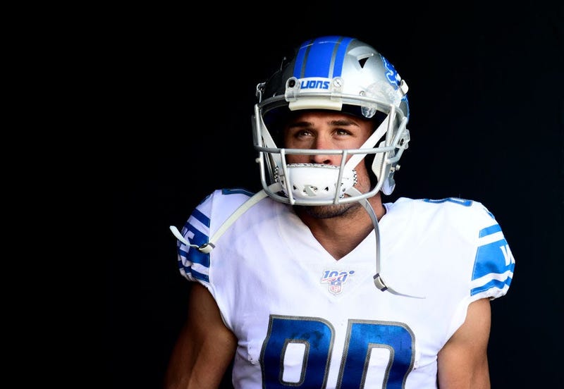 PHILADELPHIA, PENNSYLVANIA - SEPTEMBER 22: Danny Amendola #80 of the Detroit Lions stands in the tunnel prior to their game against the Philadelphia Eagles at Lincoln Financial Field on September 22, 2019 in Philadelphia, Pennsylvania. (Photo by Emilee Ch