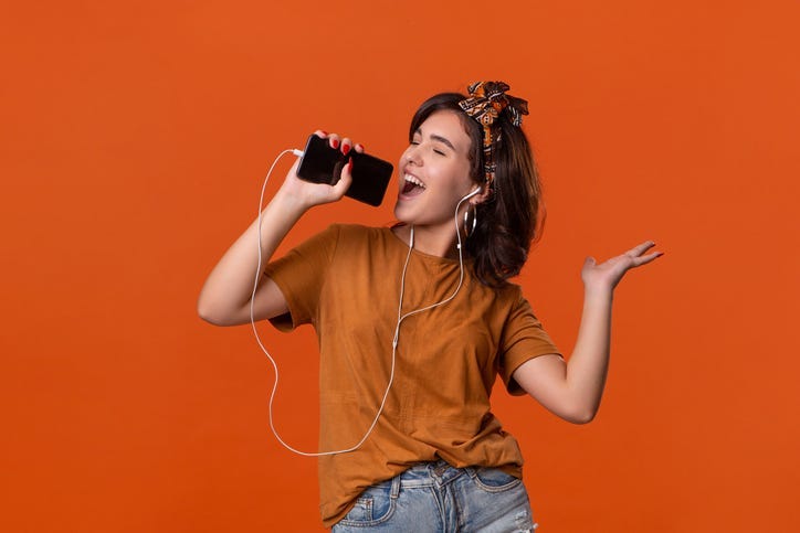 singing in phone