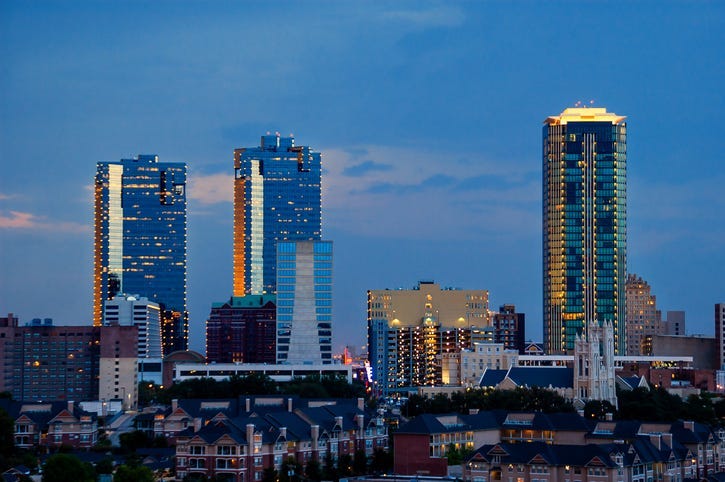Skyline of Fort Worth, Texas at night