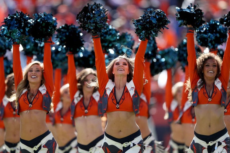 DENVER, COLORADO - OCTOBER 13: Cheerleaders preform after the Denver Broncos score against the Tennessee Titans in the third quarter at Broncos Stadium at Mile High on October 13, 2019 in Denver, Colorado. (Photo by Matthew Stockman/Getty Images)