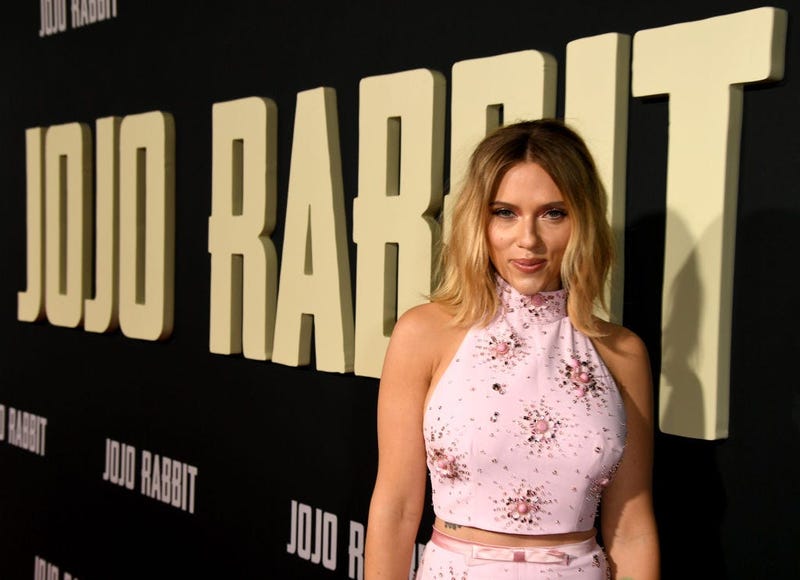 Scarlett Johansson arrives at the premiere of Fox Searchlights' "Jojo Rabbit" at the American Legion Hall Post 43 on October 15, 2019 in Los Angeles, California. 