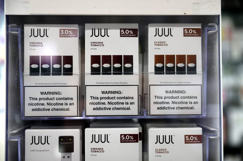 Juul products are displayed at Smoke and Gift Shop on October 17, 2019 in San Francisco.