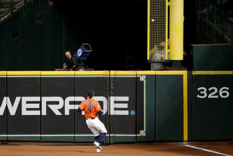 Howie Kendrick #47 of the Washington Nationals hits a two-run home run against the Houston Astros during the seventh inning in Game Seven of the 2019 World Series. 