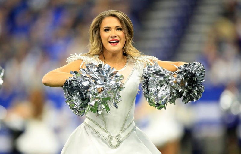 INDIANAPOLIS, INDIANA - NOVEMBER 17: Indianapolis Colts cheerleaders perform during the game against the Jacksonville Jaguars at Lucas Oil Stadium on November 17, 2019 in Indianapolis, Indiana. (Photo by Andy Lyons/Getty Images)