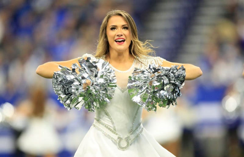 INDIANAPOLIS, INDIANA - NOVEMBER 17: Indianapolis Colts cheerleaders perform during the game against the Jacksonville Jaguars at Lucas Oil Stadium on November 17, 2019 in Indianapolis, Indiana. (Photo by Andy Lyons/Getty Images)