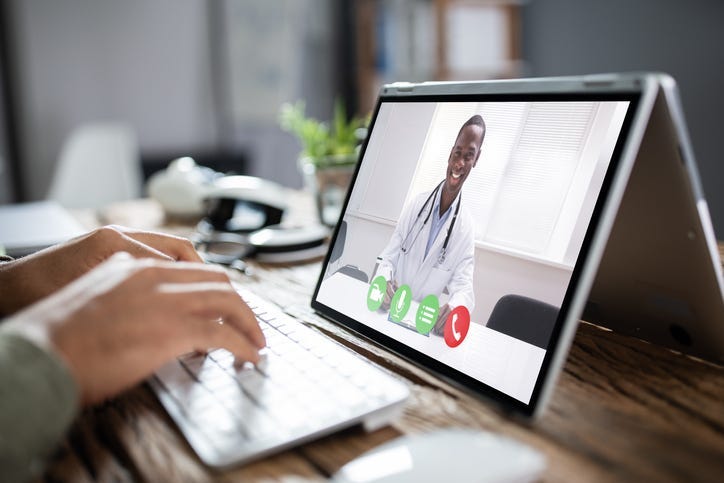 Doctor on a telehealth visit