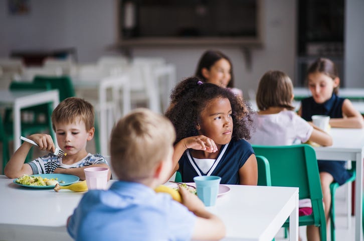 Kids eating food