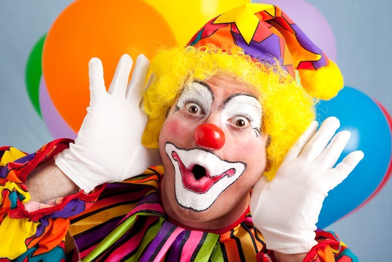 Clown, Funny Face, Balloons