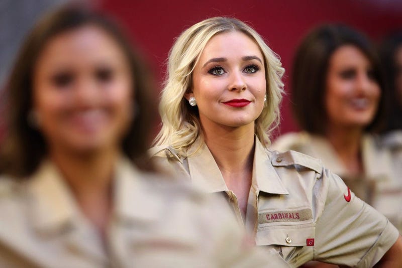 GLENDALE, ARIZONA - DECEMBER 01: The Arizona Cardinals cheerleaders perform during the first half of the NFL game against the Los Angeles Rams at State Farm Stadium on December 01, 2019 in Glendale, Arizona. The Rans defeated Cardinals 34-7. (Photo by Chr