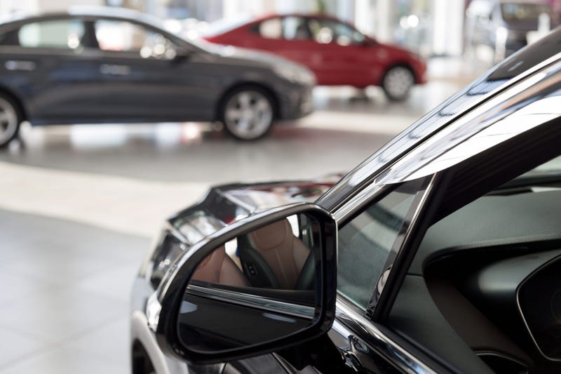 cars at an auto dealership