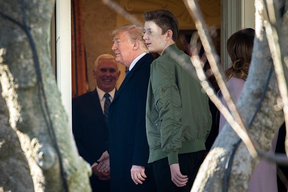 President Donald Trump and Barron Trump