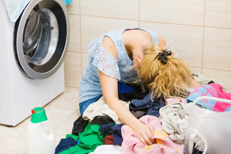 Mom, Laundry, Clothes, Pile
