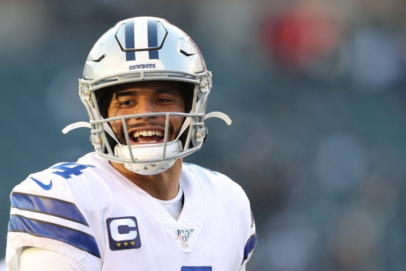 Dak Prescott #4 of the Dallas Cowboys warms up before the game against the Philadelphia Eagles at Lincoln Financial Field on December 22, 2019 in Philadelphia, Pennsylvania.
