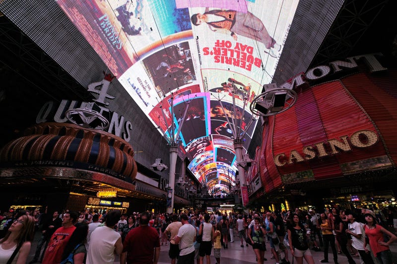 A general view of a show playing on the Viva Vision LED screen canopy at the Fremont Street Experience July 19, 2011 in Las Vegas, Nevada.