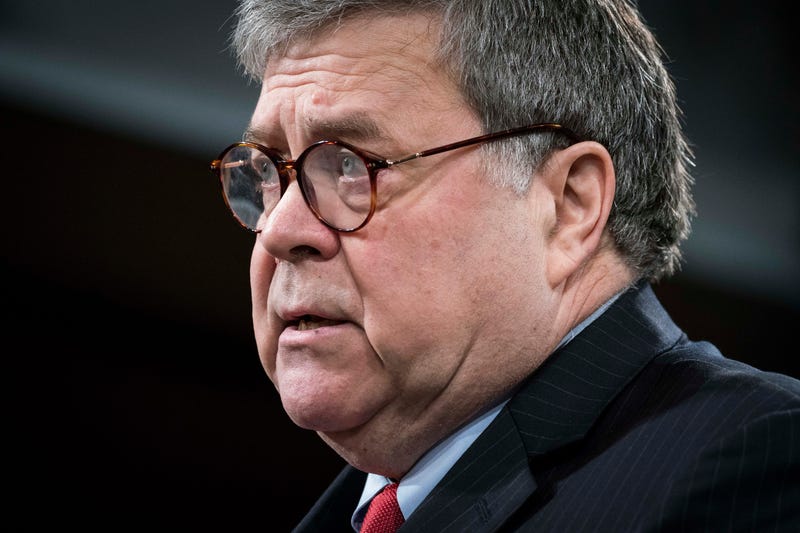 Attorney General William Barr participates in a press conference at the Department of Justice on February 10, 2020 in Washington, D.C.