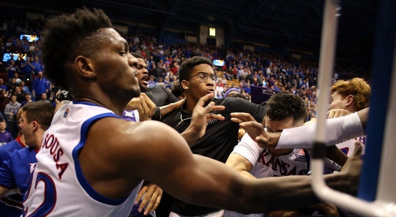 Brawl at the end of the Sunflower Showdown
