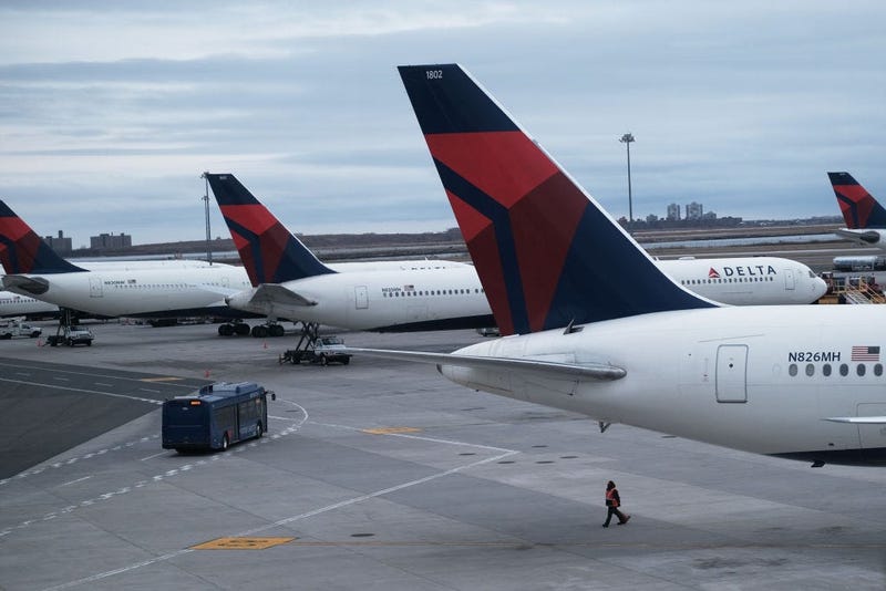Airplanes sit on the tarmac at John F. Kennedy Airport (JFK) on January 31, 2020 in New York City. As fears grow around the globe over the Coronavirus, airlines and other travel industries are bracing for a sharp loss of business as people cut back.