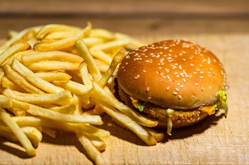 Hamburger, Fries