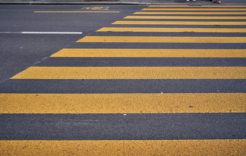 A crosswalk for pedestrians crossing the street.