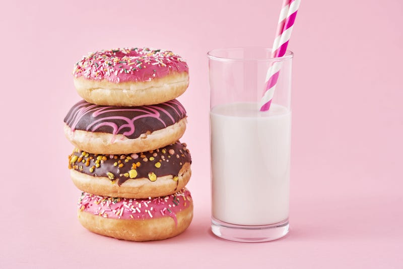donut and milk
