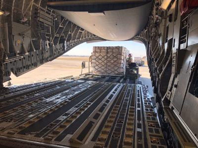C-17 unloading supplies