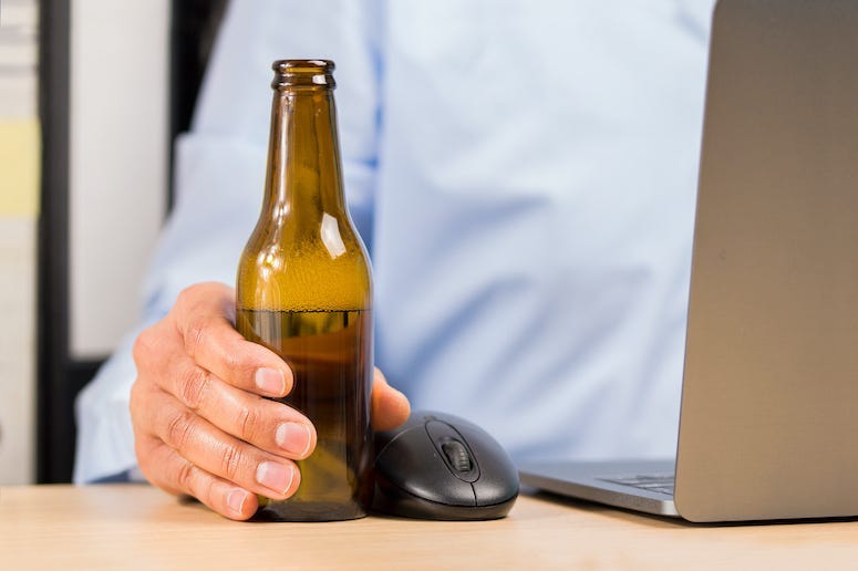 Man, Beer, Computer, Laptop, Mouse