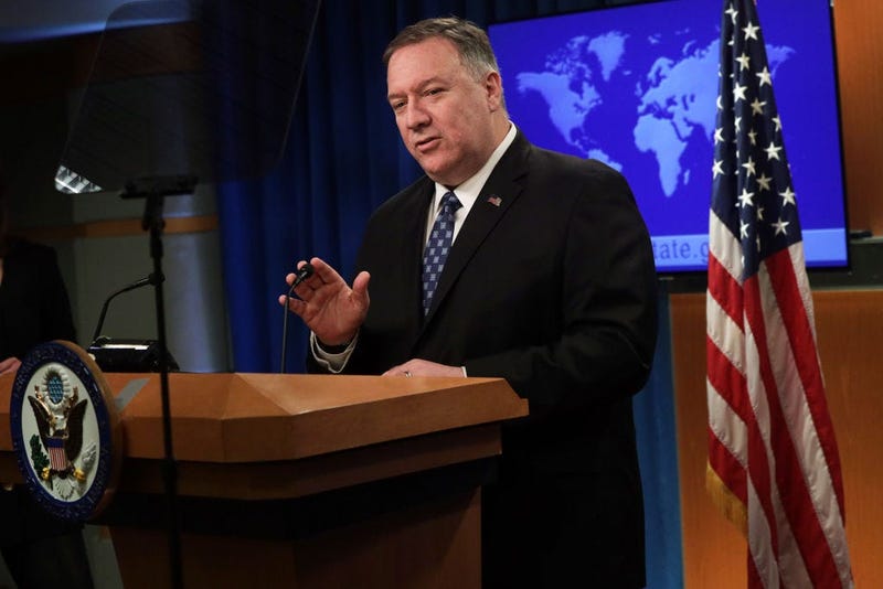 U.S. Secretary of State Mike Pompeo speaks during a news briefing about the Coronavirus outbreak