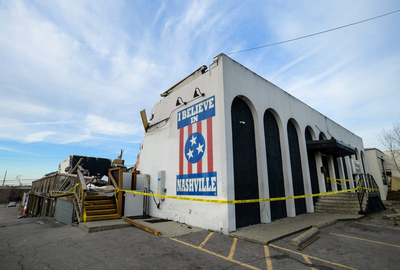 I Believe In Nashville Logo Painted on Demolished Building Following Tornado