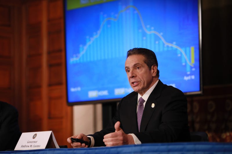 New York Governor Andrew Cuomo gives his a press briefing about the coronavirus crisis on April 17, 2020 in Albany, New York.